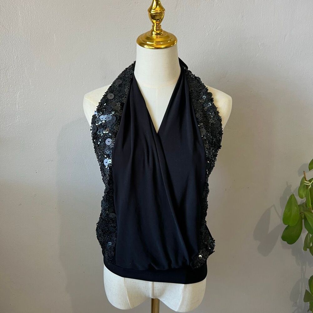 Fredericks of Hollywood vintage sequins halter style top